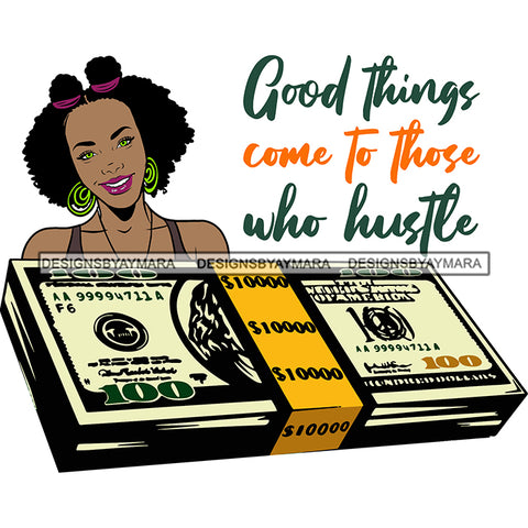 Afro Badass Goddess Hustle Woman Money Maker .SVG Cutting Files For Silhouette and Cricut and More!