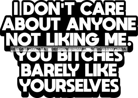 Hustle Quotes Dislike Do Not Care Fearless Focused Power Motivated B/W SVG Cutting Files For Silhouette Cricut