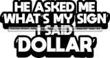 Hustle Quotes My Sign Dollar Independent Focused Intelligent Motivated B/W SVG Cutting Files For Silhouette Cricut