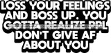 Hustle Quotes Boss Up Feelings Motivation  B/W SVG Cutting Files For Silhouette Cricut and More!