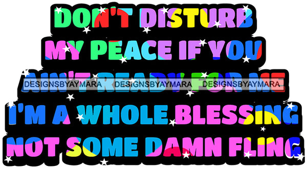 Hustle Quote Do Not Disturb Peace Blessed Focused Intelligent Motivated  SVG Cutting Files For Silhouette Cricut