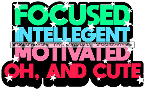Hustle Quotes Focused Intelligent Motivated SVG Cutting Files For Silhouette Cricut