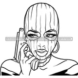 Gangsta Gangster Woman Money Stack Ski Mask Hand Gun Protection Badass Hustler Hustling Savage Melanin Nubian Hipster Ghetto Street Girl SVG JPG PNG Vector Clipart Cricut Silhouette Cut Cutting