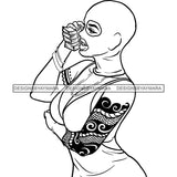 Gangsta Gangster Woman Money Stack Ski Mask Arm Sleeve Tattoo Badass Hustler Hustling Savage Melanin Nubian Hipster Ghetto Street Girl SVG JPG PNG Vector Clipart Cricut Silhouette Cut Cutting
