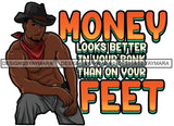 Sexy Black Man Hustle Quote Fashion Model Shirtless Bandana Cowboy Hat Style SVG JPG PNG Vector Clipart Cricut Silhouette Cut Cutting