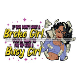 Sassy Afro Woman Hustle Money Quote Floating Dollars Wavy Hairstyle SVG JPG PNG Vector Clipart Cricut Silhouette Cut Cutting