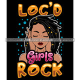 Pretty Afro Woman Passionate Amazing Love Locs Hairstyle Black Background SVG JPG PNG Vector Clipart Cricut Silhouette Cut Cutting