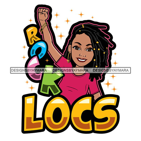 Pretty Afro Woman Proud Jamaican Love Locs Hairstyle White Background SVG JPG PNG Vector Clipart Cricut Silhouette Cut Cutting