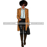 Black Woman Lady Stepping Out Skinny Jeans Afro Hair JPG PNG  Clipart Cricut Silhouette Cut Cutting