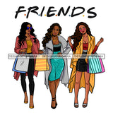 Friends Black Women Stepping Diva Out Shopping  JPG PNG  Clipart Cricut Silhouette Cut Cutting