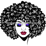 Woman Face Purple Eye Shadow Eyes Closed Red Lips  Curly Hair JPG PNG  Clipart Cricut Silhouette Cut Cutting