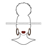 White Silhouette Woman Face Red Lips Hoop Earrings Afro Puff JPG PNG  Clipart Cricut Silhouette Cut Cutting
