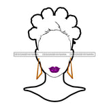 White Silhouette Woman Face Purple Lips  Afro Puffs JPG PNG  Clipart Cricut Silhouette Cut Cutting