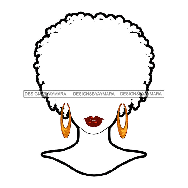 White Afro Silhouette Woman  Red Lips  Afro  JPG PNG  Clipart Cricut Silhouette Cut Cutting
