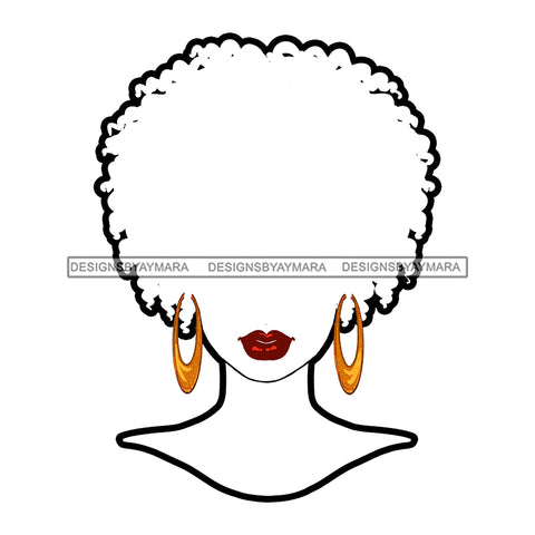 White Afro Silhouette Woman  Red Lips  Afro  JPG PNG  Clipart Cricut Silhouette Cut Cutting