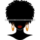 Black Afro Silhouette Woman  Red Lips  Afro  JPG PNG  Clipart Cricut Silhouette Cut Cutting