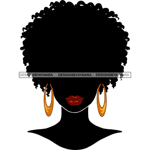Black Afro Silhouette Woman  Red Lips  Afro  JPG PNG  Clipart Cricut Silhouette Cut Cutting