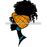 Sideview Black Silhouette Yellow Gold Headwrap Blue Earrings Necklace JPG PNG  Clipart Cricut Silhouette Cut Cutting