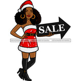 Diva Santa's Helper Black Woman With Arrow Sale Sign In Boots  Santa Claus JPG PNG  Clipart Cricut Silhouette Cut Cutting