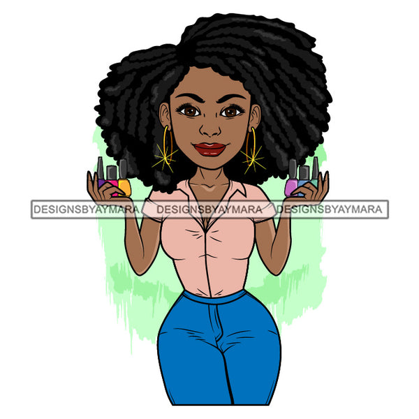 Bundle 5 Lola Beauty Salon Make Up Artist Business Owner Element Logo Melanin African American Woman Black Girl Magic SVG JPG PNG Layered Cutting Files For Silhouette Cricut and More