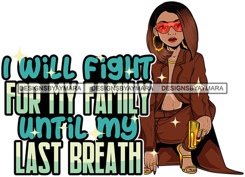 Afro Lola Gangster Lady Caring Gun Don't Mess With My Family Life Quotes .SVG Cutting Files For Silhouette Cricut and More!