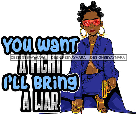 Afro Lola Gangster Lady Caring Gun Don't Mess With My Family Life Quotes .SVG Cutting Files For Silhouette Cricut and More!