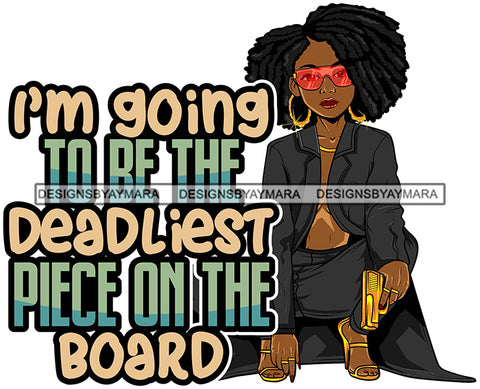 Afro Lola Gangster Lady Caring Gun Don't Mess With My Family Life Quotes .SVG Cutting Files For Silhouette Cricut and More!