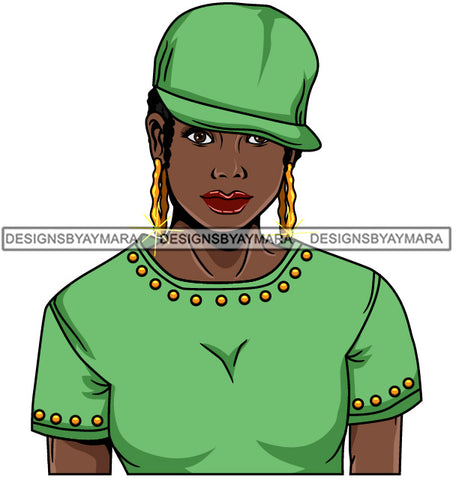 Afro Lola Gangster Woman Cap Bamboo Earrings SVG Cutting Files For Silhouette  Cricut