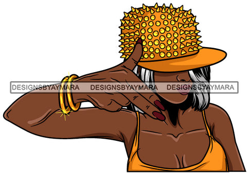 Afro Lola Urban Girl Gangster Woman Nails Bamboo Earrings Bracelets Spike Cap SVG Cutting Files For Silhouette Cricut
