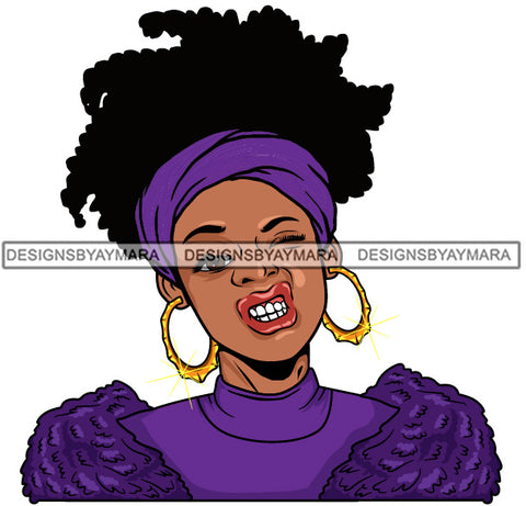 Afro Lola Urban Babe Hot Girl Black Woman Face Swag Bamboo Earrings Hip Hop Girl .SVG Cutting Files For Silhouette Cricut and More!