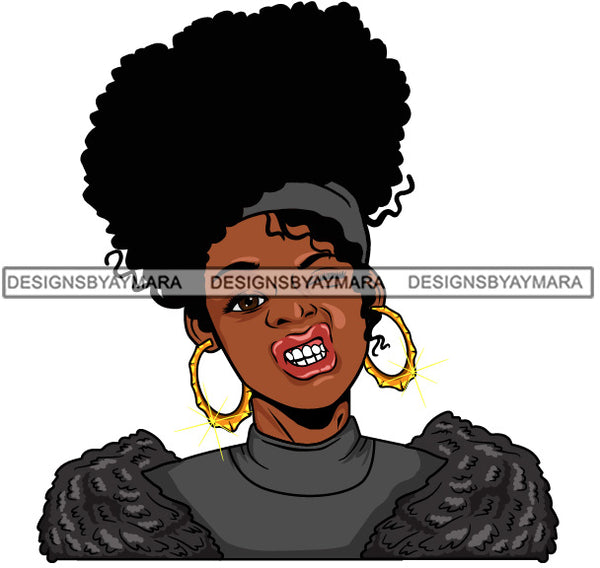 Afro Lola Urban Babe Hot Girl Black Woman Face Swag Bamboo Earrings Hip Hop Girl .SVG Cutting Files For Silhouette Cricut and More!