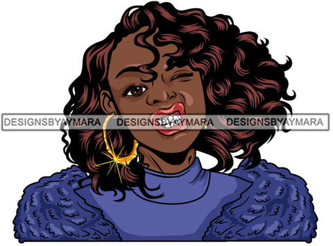 Afro Lola Urban Babe Hot Girl Black Woman Face Swag Bamboo Earrings Hip Hop Girl .SVG Cutting Files For Silhouette Cricut and More!