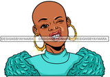 Afro Lola Urban Babe Hot Girl Black Woman Face Swag Bamboo Earrings Hip Hop Girl .SVG Cutting Files For Silhouette Cricut and More!