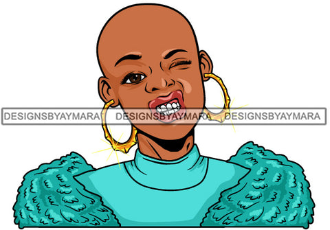 Afro Lola Urban Babe Hot Girl Black Woman Face Swag Bamboo Earrings Hip Hop Girl .SVG Cutting Files For Silhouette Cricut and More!