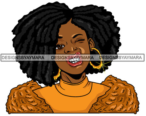 Afro Lola Urban Babe Hot Girl Black Woman Face Swag Bamboo Earrings Hip Hop Girl .SVG Cutting Files For Silhouette Cricut and More!