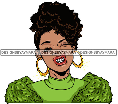Afro Lola Urban Babe Hot Girl Black Woman Face Swag Bamboo Earrings Hip Hop Girl .SVG Cutting Files For Silhouette Cricut and More!