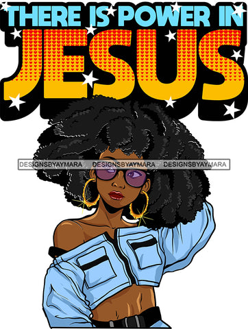 Afro Lola Life God Quotes Wearing Glasses Woman Power SVG Cutting Files For Silhouette Cricut and More