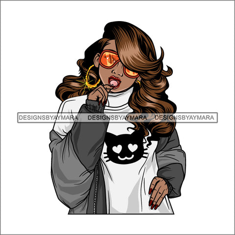 Afro Beautiful Lola Lollipop Boss Lady Black Woman Nubian Melanin Popping  SVG Cutting Files For Silhouette Cricut and More