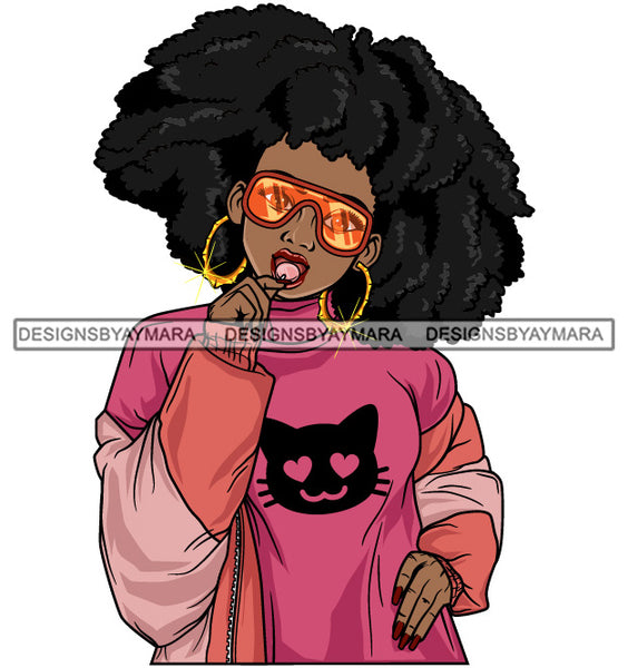 Afro Beautiful Lola Lollipop Boss Lady Black Woman Nubian Melanin Popping  SVG Cutting Files For Silhouette Cricut and More
