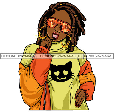 Afro Beautiful Lola Lollipop Boss Lady Black Woman Nubian Melanin Popping  SVG Cutting Files For Silhouette Cricut and More