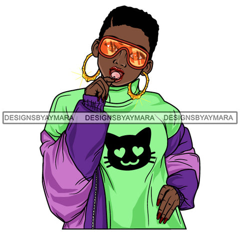 Afro Beautiful Lola Lollipop Boss Lady Black Woman Nubian Melanin Popping  SVG Cutting Files For Silhouette Cricut and More