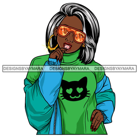 Afro Beautiful Lola Lollipop Boss Lady Black Woman Nubian Melanin Popping  SVG Cutting Files For Silhouette Cricut and More