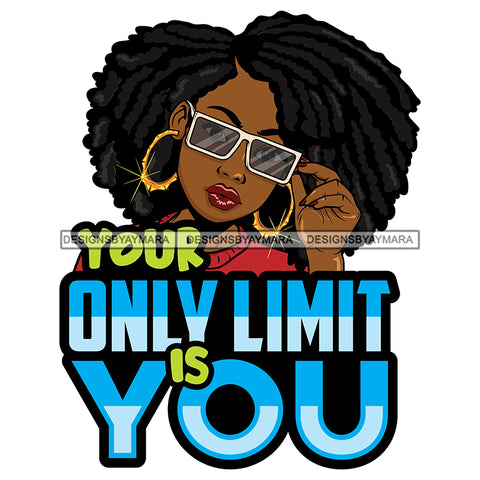 Afro Black Woman Portrait Life Quote Sunglasses Red Top Afro Hairstyle SVG JPG PNG Vector Designs Cutting Files For Circuit Silhouette