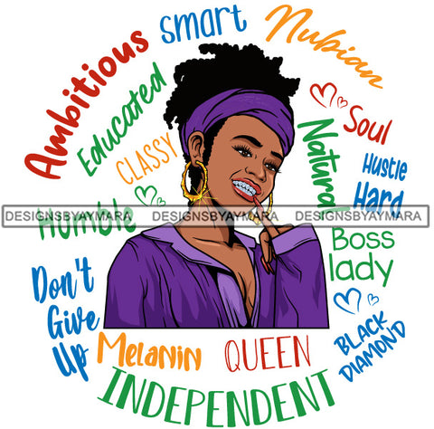 Afro Lola Diamond Teeth Hustle Goddess Life Quotes Urban Girl Pretty Woman .SVG Cutting Files For Silhouette Cricut and More!