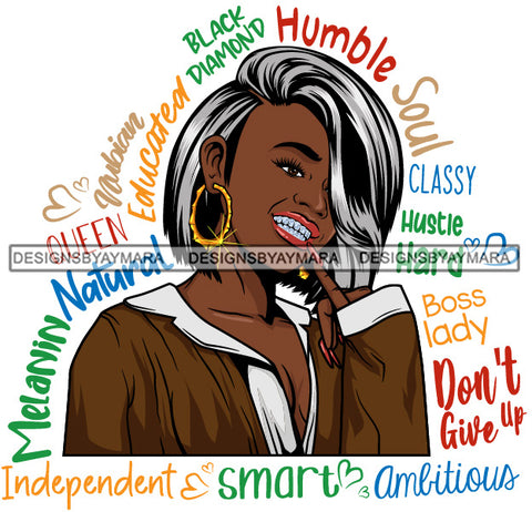 Afro Lola Diamond Teeth Hustle Goddess Life Quotes Urban Girl Pretty Woman .SVG Cutting Files For Silhouette Cricut and More!