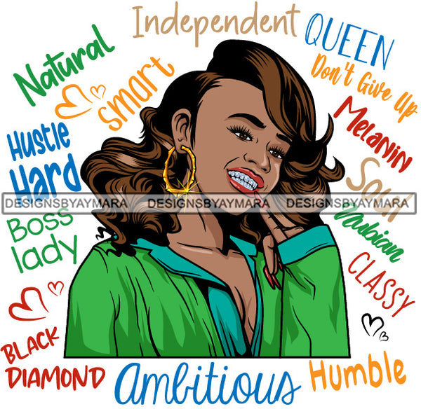 Afro Lola Diamond Teeth Hustle Goddess Life Quotes Urban Girl Pretty Woman .SVG Cutting Files For Silhouette Cricut and More!