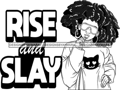 Afro Lola Hustle Rise Slay Black Woman Life Quotes Hoop Earrings Lollipop  Sunglasses  B/W Afro Hair Style SVG Cutting Files For Silhouette  Cricut