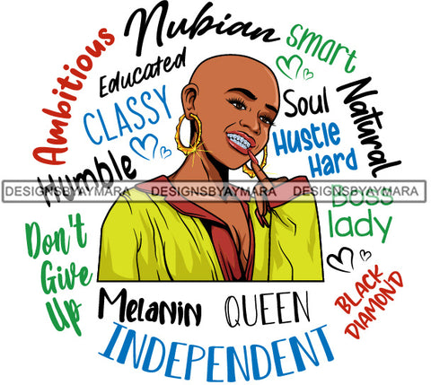 Afro Lola Diamond Teeth Hustle Goddess Life Quotes Urban Girl Pretty Woman .SVG Cutting Files For Silhouette Cricut and More!