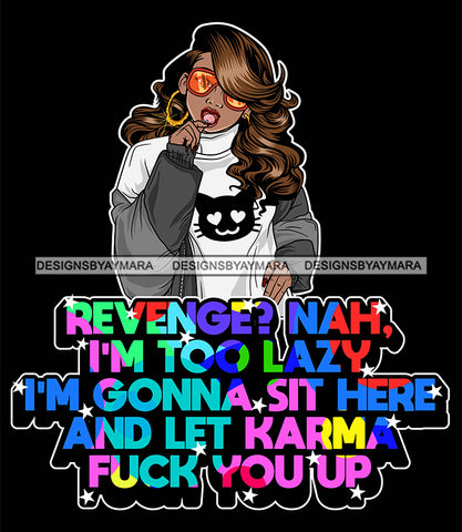 Afro Lola Queen Hustle Revenge Karma Sunglasses Bamboo Jewelry Life Quotes Lollipop Wavy Hair Style SVG Cutting Files For Silhouette Cricut