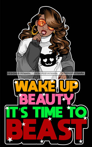 Afro Lola Queen Hustle Wake Up Beauty Sunglasses Bamboo Jewelry Life Quotes Lollipop Wavy Hair Style SVG Cutting Files For Silhouette Cricut